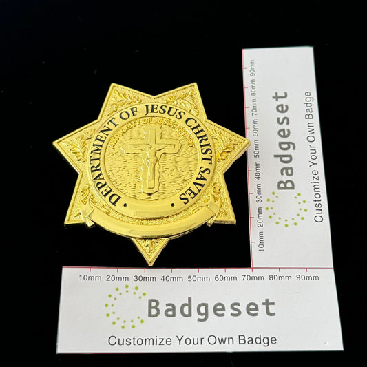 DEPT. OF JESUS CHRIST SAVES 777 SOUL OFFICER BADGE Customizable Replica Movie Props