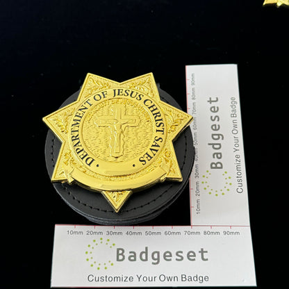 DEPT. OF JESUS CHRIST SAVES 777 SOUL OFFICER BADGE Customizable Replica Movie Props
