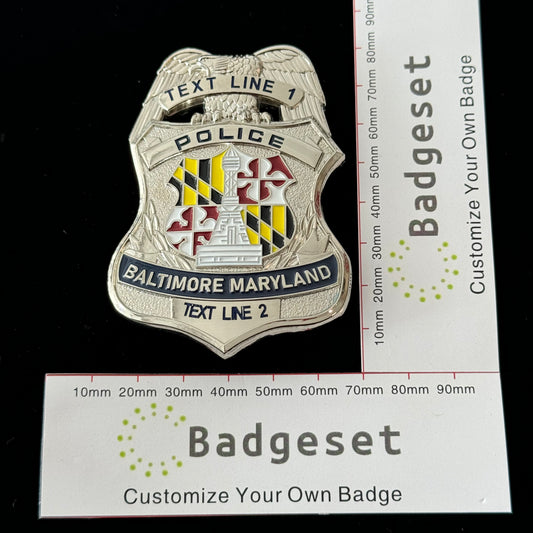 Baltimore Maryland Police Badge Customizable Replica Movie Props