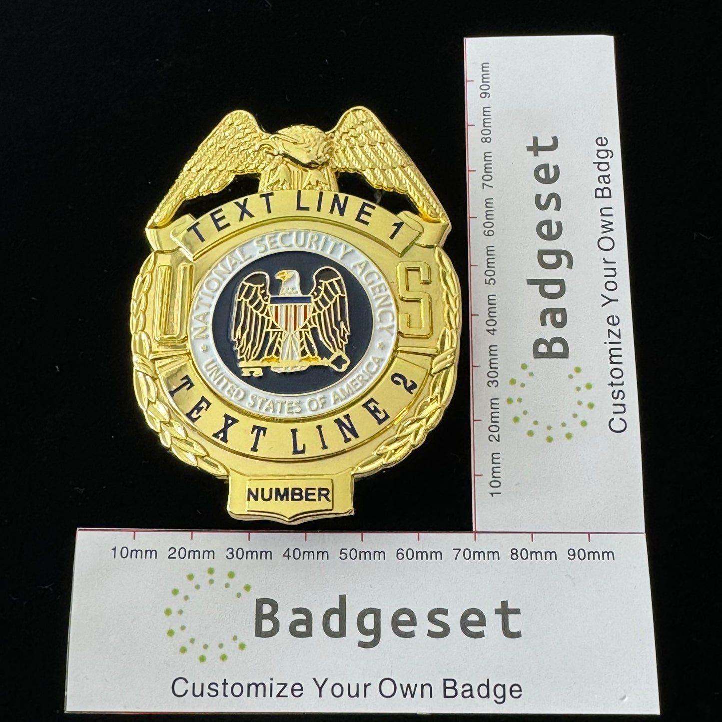 U.S. NSA Customizable Number & Name Badge Replica Movie Props