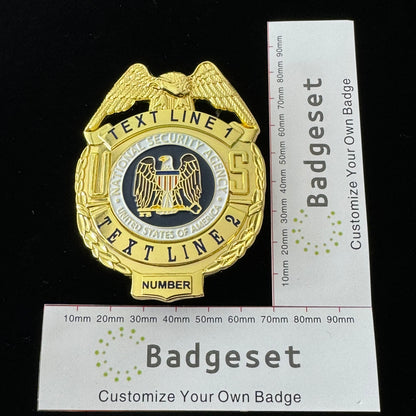 U.S. NSA Customizable Number & Name Badge Replica Movie Props
