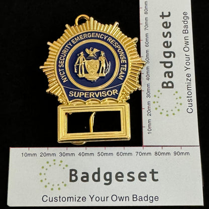 NYCT SUPERVISOR Badge Replica Movie Props Customizable Number