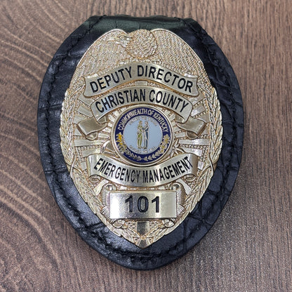 Portaplacas de policía negro-BH13
