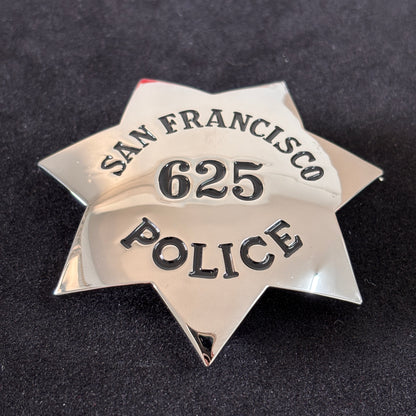 SFPD San Francisco Police Officer Badge Replica Movie Props Customize Number