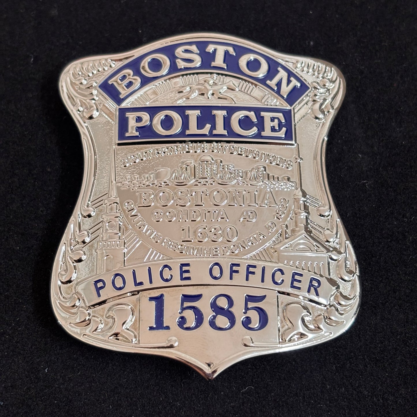 Boston Police Officer Filmrequisiten Abzeichen Abzeichen mit Nummer 1585