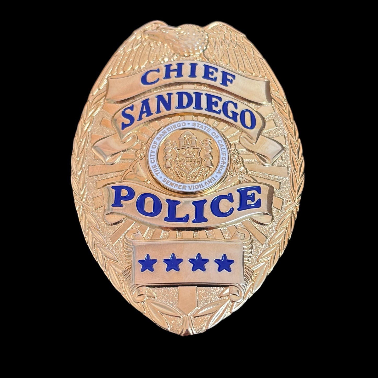 Chief Sandiego Polizeiabzeichen Replik Filmrequisiten 4 Sterne