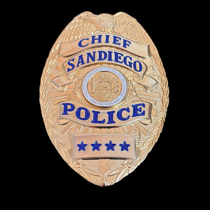 Chief Sandiego Polizeiabzeichen Replik Filmrequisiten 4 Sterne