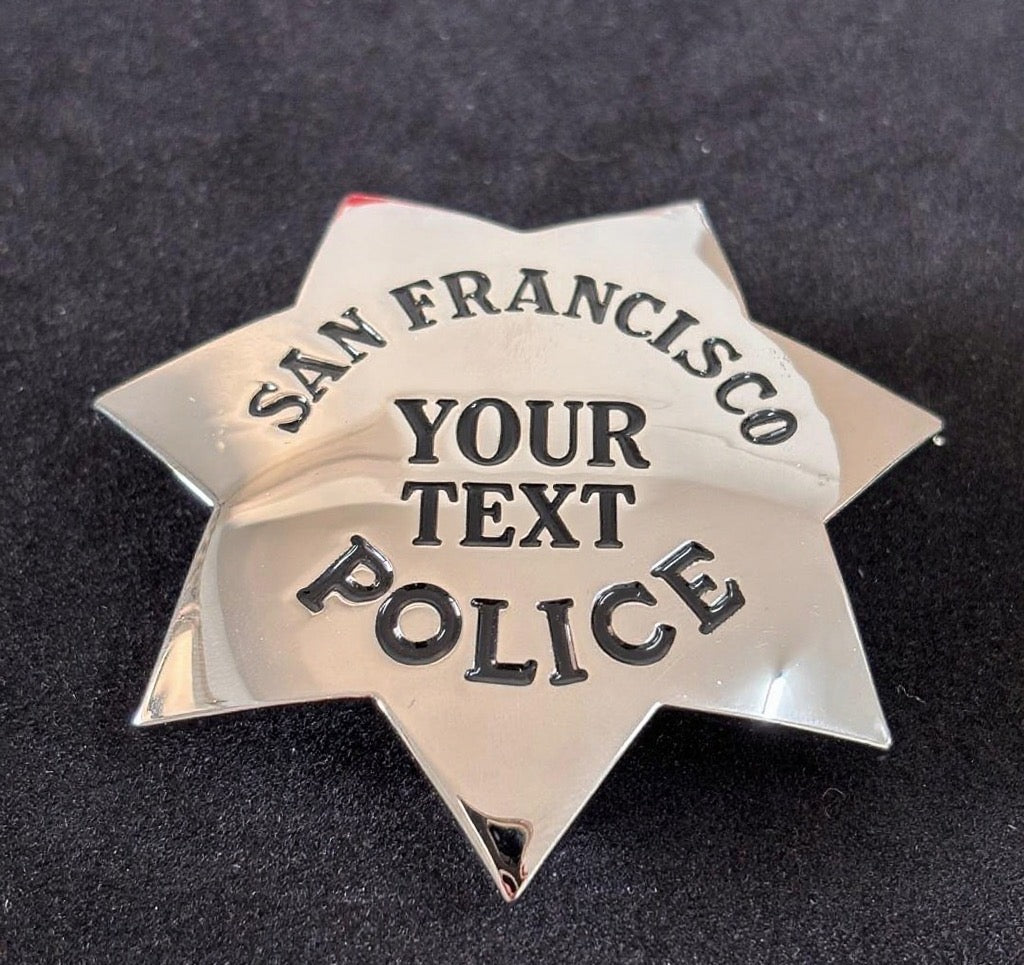 SFPD San Francisco Police Officer Badge Replica Movie Props Customize Number