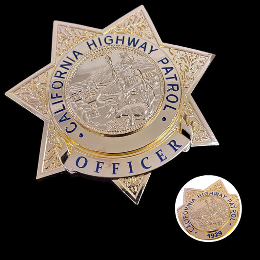 Réplique de l'insigne d'officier de la California Highway Patrol (CHP) des États-Unis, accessoires de cinéma, numéro personnalisable