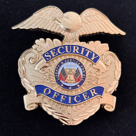Réplique du badge d'agent de sécurité Liberty &amp; Justice For All, accessoires de film, numéro personnalisable