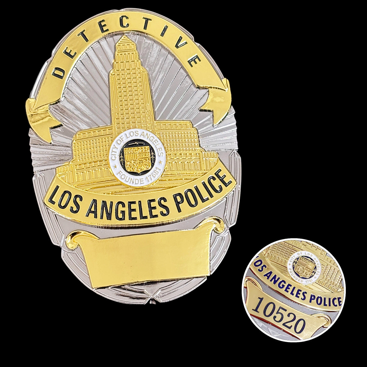 LAPD Los Angeles Detective Police Office Badge Anpassbare Nummer