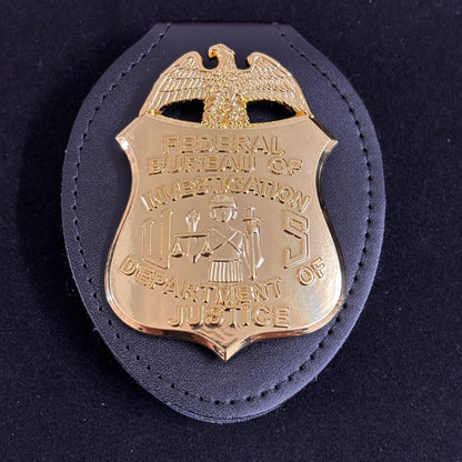 Réplique de l'insigne du FBI du ministère de la Justice, accessoire de cinéma