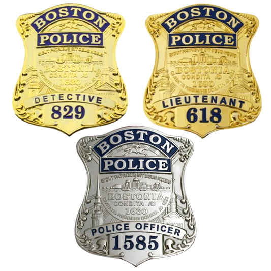 3 Bostoner Polizeiabzeichen-Replika-Filmrequisiten 