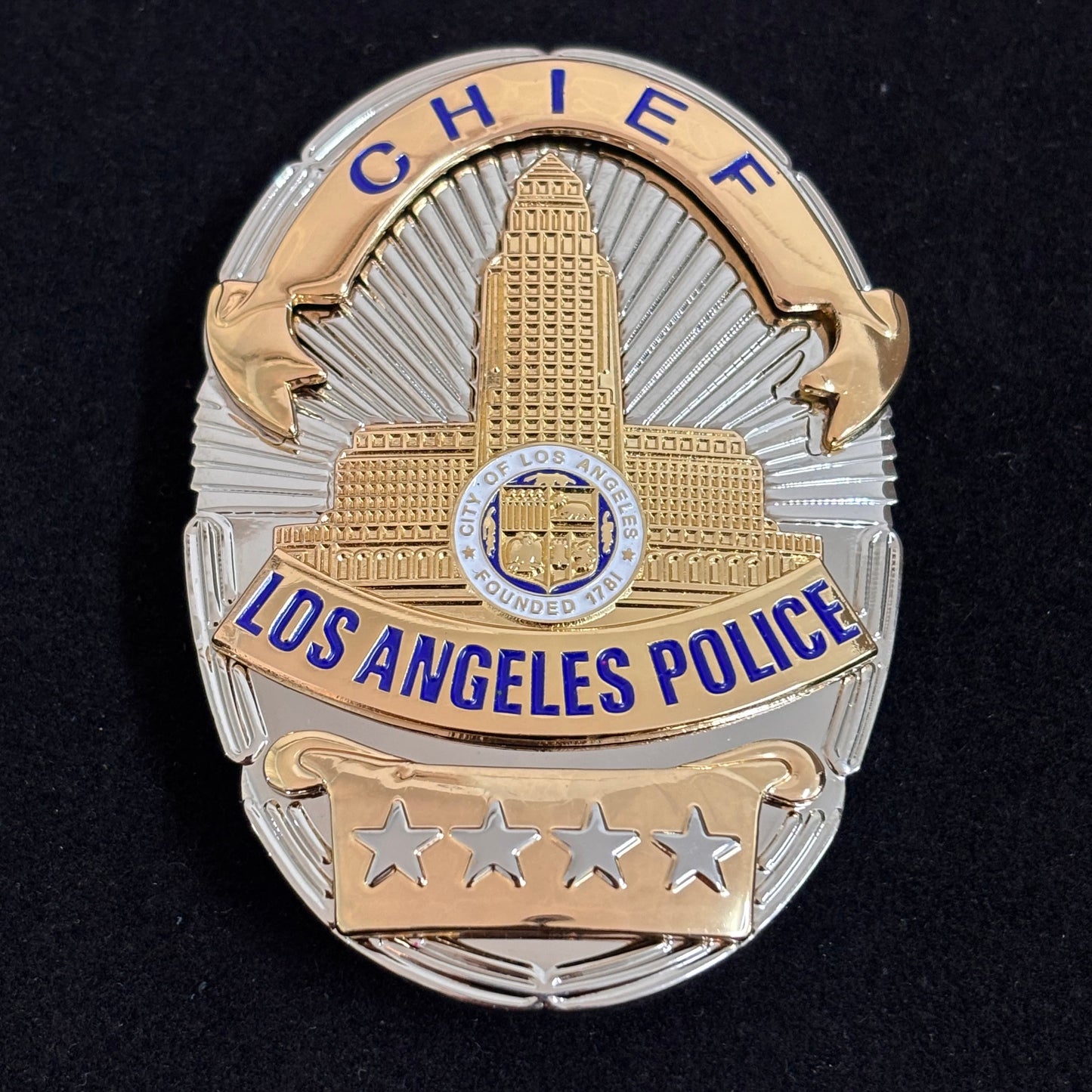 Réplique de l'insigne du chef du LAPD, accessoire de film 4 étoiles