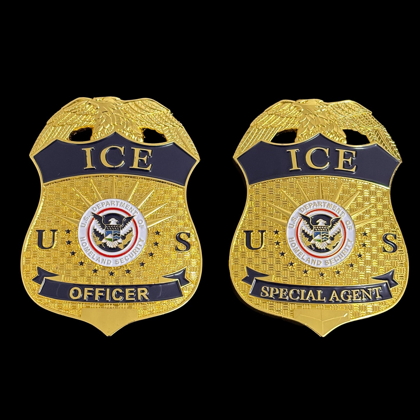 Lot de 2 répliques d'insignes de police de glace, accessoires de cinéma 