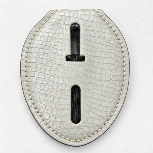 Personalized Genuine Leather Oval Police Badge Holder - L004 Case with Belt Clip & Neck Chain