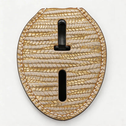Porta Credencial de Policía Ovalado de Cuero Genuino Personalizado - Estuche L001 con Clip para Cinturón y Cadena para Cuello