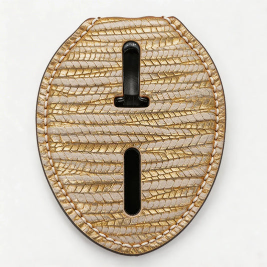 Personalized Genuine Leather Oval Police Badge Holder - L001 Case with Belt Clip & Neck Chain