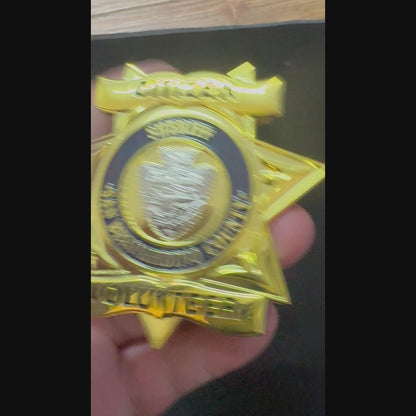 Insignia de alguacil ciudadano del condado de San Bernardino, utilería de película