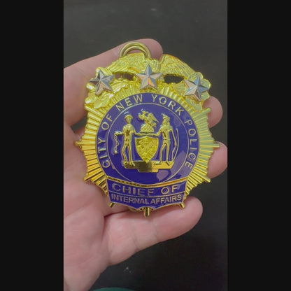 US New York Polise Chief Of Internal Affairs Badge Movie Props