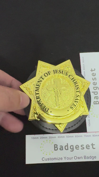 DEPT. OF JESUS CHRIST SAVES 777 SOUL OFFICER BADGE Customizable Replica Movie Props