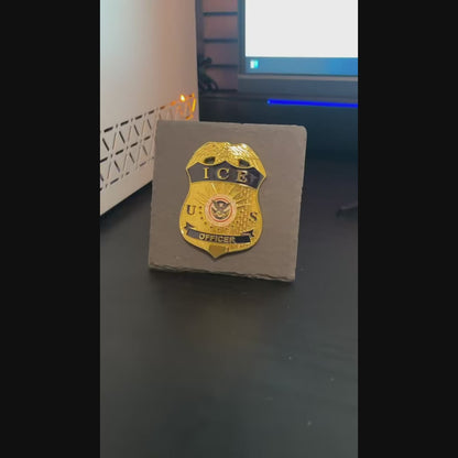 ice police badge Desk Decor,Law Enforcement Award & Recognition Collectible gifts retirement memorial