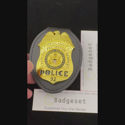 Special Agent Federal Protective Service Police BADGE Replica Movie Props With 92