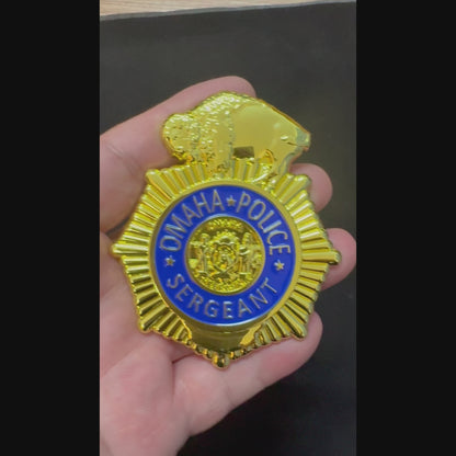Insignia de sargento de policía de Omaha con número personalizable
