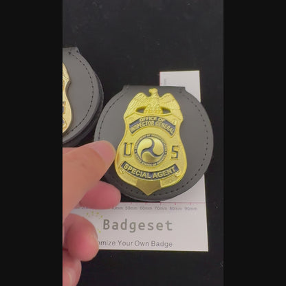 Insignia de agente especial de la película "Oficial del Inspector General de EE. UU.", réplica personalizable.