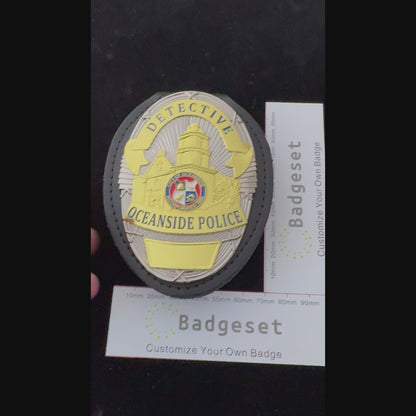 Insignia de detective de la policía de Oceanside de EE. UU. con número personalizable