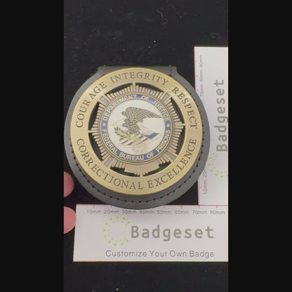 司法省連邦刑務局バッジ カスタマイズ可能な番号