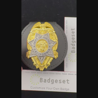 U.S.California Dept.Of Justice Special Agent Supervisor Replica Movie Props Badge