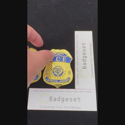 ICE RETIRED SPECIAL AGENT Customizable Number Movie prop badge