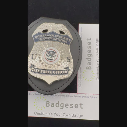 US HSI TFO Task Force Officer Homeland Security Investigations Badge Replica Movie Prop