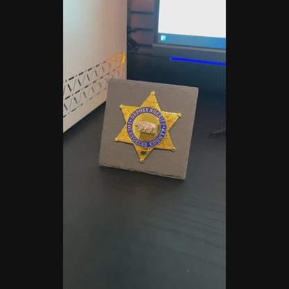 LASD Sheriff Bear police badge Desk Decor,Law Enforcement Award & Recognition Collectible gifts retirement memorial