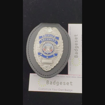 SEGURIDAD PRIVADA Placa de tres estrellas Atrezzo de cine Personalizar número