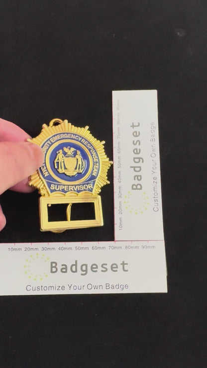 NYCT SUPERVISOR Badge Replica Movie Props Customizable Number