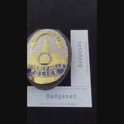 US Beverly Hills Detective Police Badge Replica Movie Props Customizable number