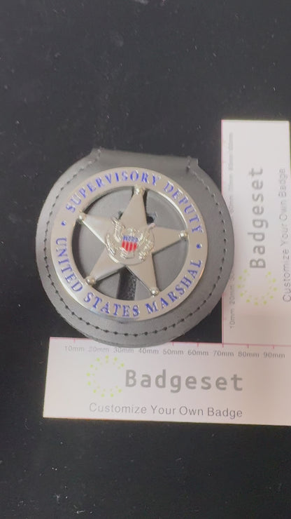 US Federal Court Law Enforcement Marshal Supervisory Deputy Replica Badge Movie Props