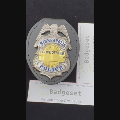 US MPD Minneapolis Police Officer Badge Replica Movie Props Customize