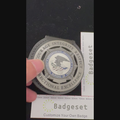 司法省連邦刑務局バッジ カスタマイズ可能な番号