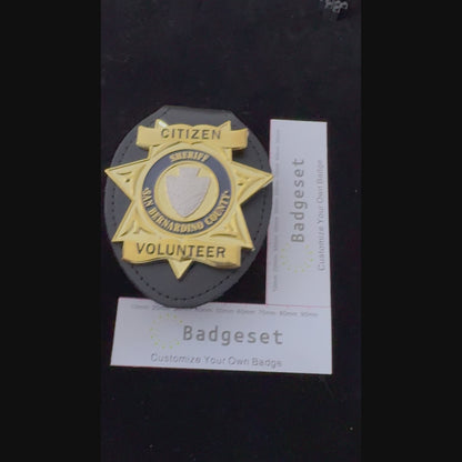 Insignia de alguacil ciudadano del condado de San Bernardino, utilería de película