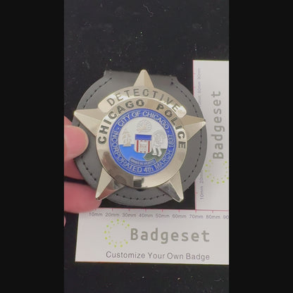 CPD Chicago DETECTIVE Badge Replica Movie Props Customizable Number