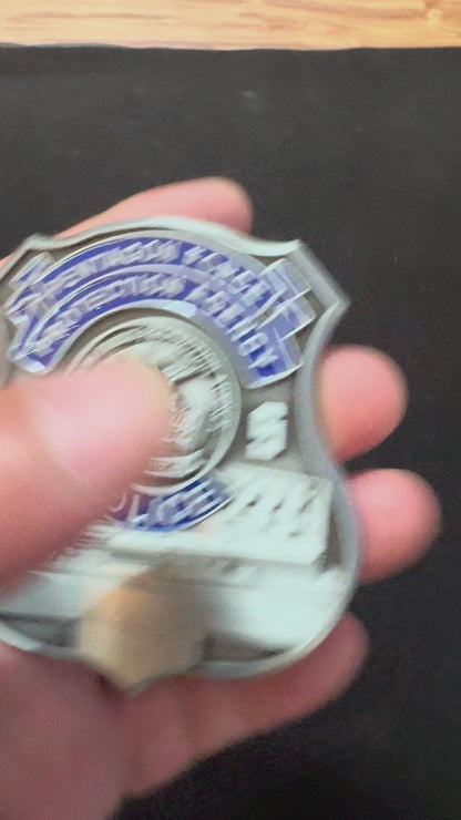 Insignia de policía de la Agencia de Protección de la Fuerza del Pentágono de EE. UU., réplica de utilería de película, personalizable