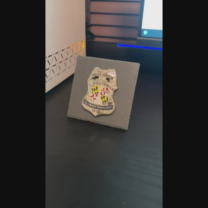 Baltimore maryland police badge Desk Decor,Fathers Day Gift From Daughter, Retirement Gift, Desk Decor