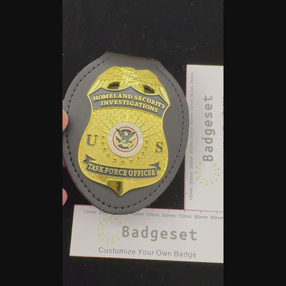 US HSI TFO Task Force Officer Badge Homeland Security Investigations Replica Movie Props
