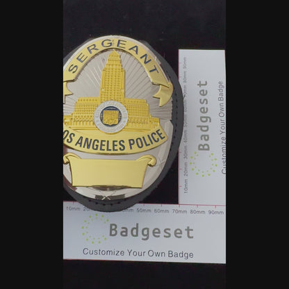 LAPD ロサンゼルス巡査部長 警察署バッジ レプリカ 映画小道具 カスタマイズ可能な番号