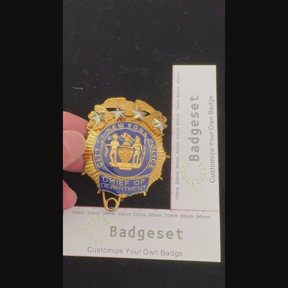 NYPD New York Police Badge Replica Movie Props 4 Star